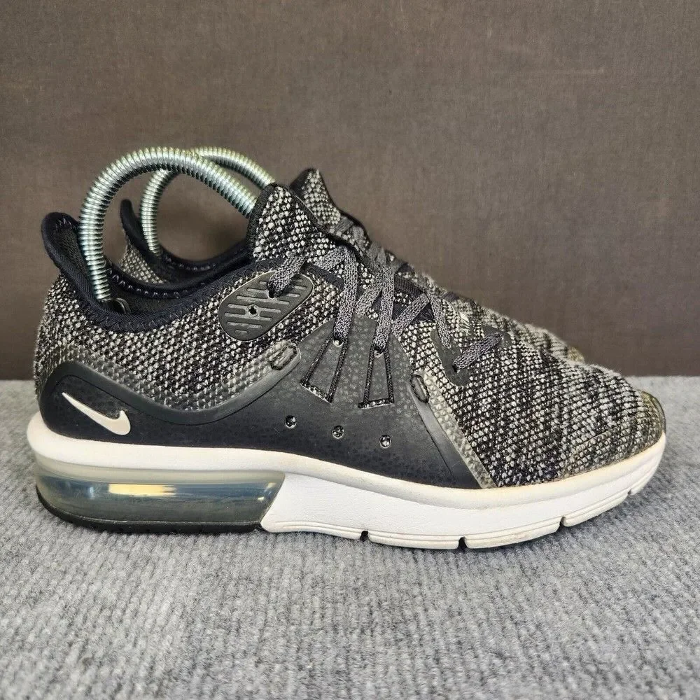 Nike Air Max Sequent 3 Womens Size 7 (5.5Y) Black Athletic Running Sneaker Shoes